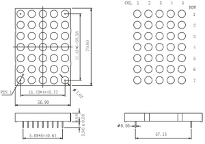 3 Zoll 5x7 Dual Color Dot Matrix LED-Anzeige