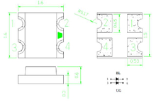 0606 Blaue und grüne SMD-LED mit 572 nm grün