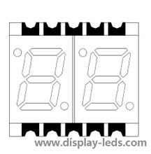 0,28 Zoll zweistelliges 7-Segment-SMD-Display
